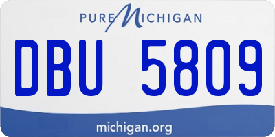 MI license plate DBU5809