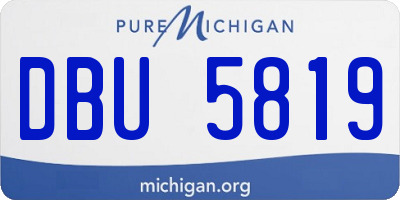 MI license plate DBU5819