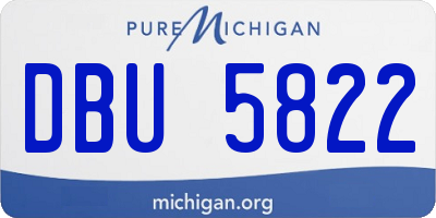 MI license plate DBU5822