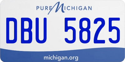 MI license plate DBU5825