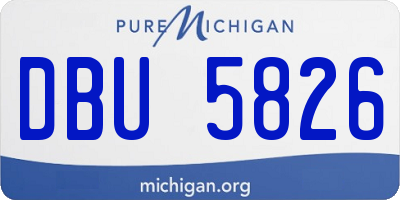 MI license plate DBU5826