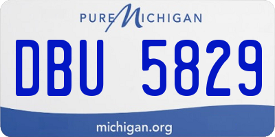MI license plate DBU5829