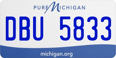 MI license plate DBU5833