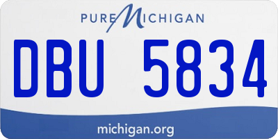 MI license plate DBU5834