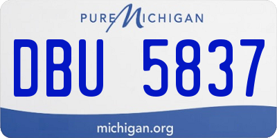 MI license plate DBU5837