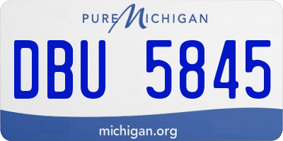MI license plate DBU5845
