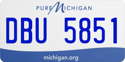 MI license plate DBU5851