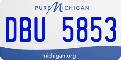 MI license plate DBU5853