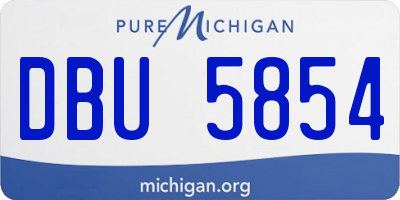 MI license plate DBU5854