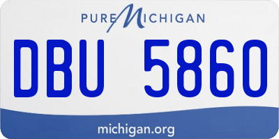MI license plate DBU5860