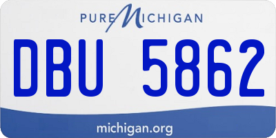 MI license plate DBU5862