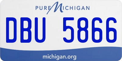 MI license plate DBU5866