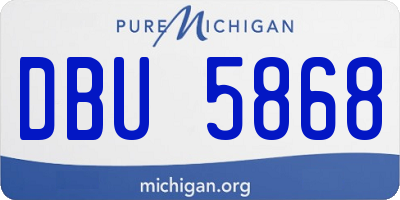 MI license plate DBU5868