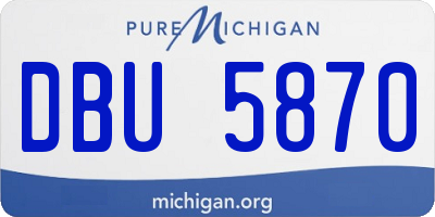 MI license plate DBU5870