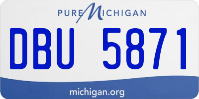 MI license plate DBU5871