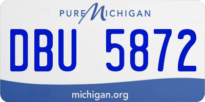 MI license plate DBU5872