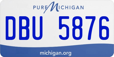 MI license plate DBU5876