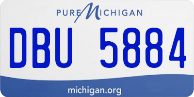 MI license plate DBU5884