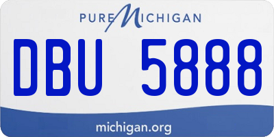MI license plate DBU5888