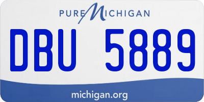 MI license plate DBU5889