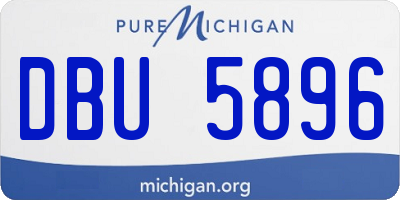 MI license plate DBU5896
