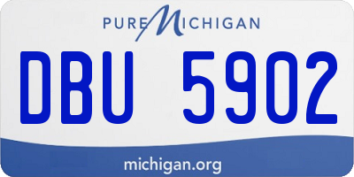MI license plate DBU5902