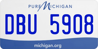 MI license plate DBU5908