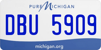 MI license plate DBU5909