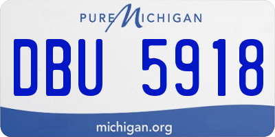 MI license plate DBU5918