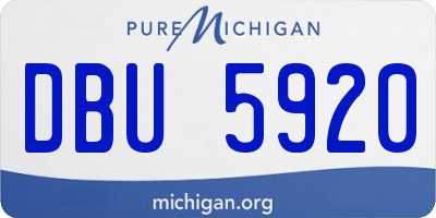MI license plate DBU5920