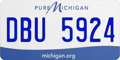 MI license plate DBU5924