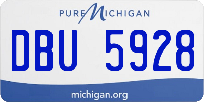 MI license plate DBU5928