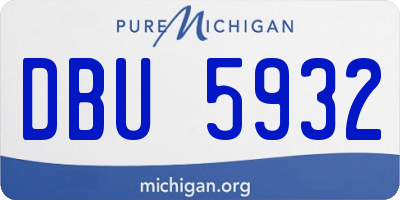 MI license plate DBU5932