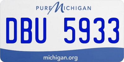 MI license plate DBU5933