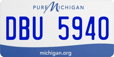 MI license plate DBU5940