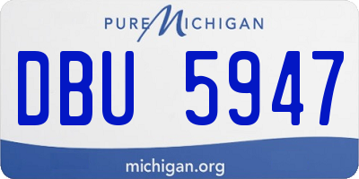 MI license plate DBU5947