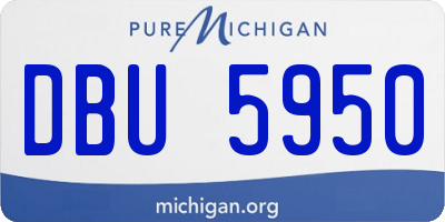 MI license plate DBU5950