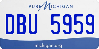 MI license plate DBU5959