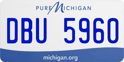 MI license plate DBU5960