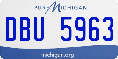 MI license plate DBU5963