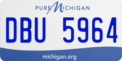 MI license plate DBU5964