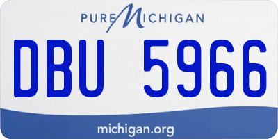 MI license plate DBU5966
