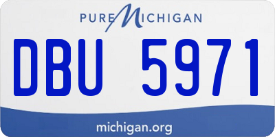 MI license plate DBU5971