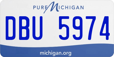 MI license plate DBU5974