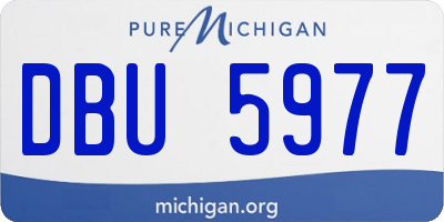 MI license plate DBU5977