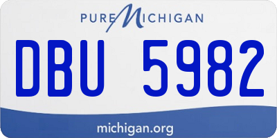 MI license plate DBU5982