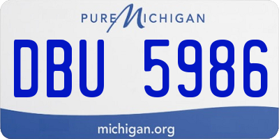 MI license plate DBU5986