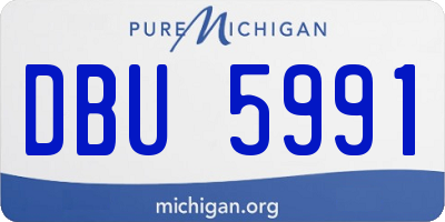 MI license plate DBU5991