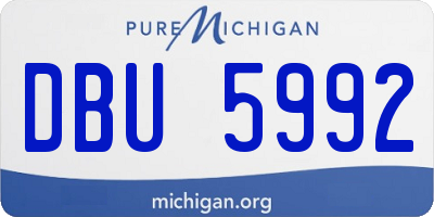 MI license plate DBU5992