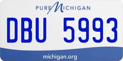 MI license plate DBU5993
